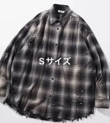 FREAK'S STORE 블리치 가공 옴브레 체크 플란넬 셔츠 S 사이즈