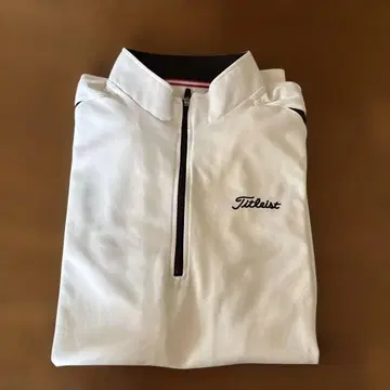 Titleist 골프 셔츠 하프 지퍼 화이트 L