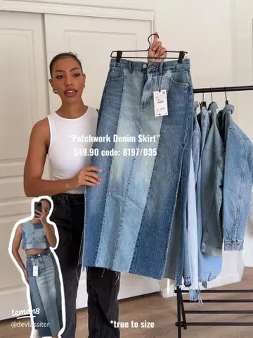 ZARA Patchwork Denim Skirt