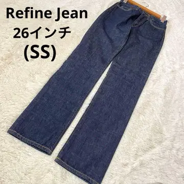 새상품 리파인진 스트레이트 데님 팬츠 다크 네이비 무지 면/26(SS)