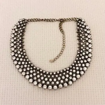 [ 컨디션 최상 ] ZARA 자라 비쥬 크리스탈 초커 목걸이