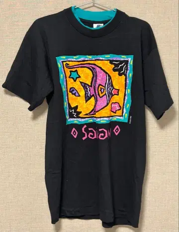 [ 90s ] BELTON Saipan tee 블랙 M 레이어드 USA제