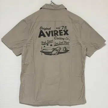 아비렉스 반팔 셔츠 베이지 L 밀리터리 AVIREX