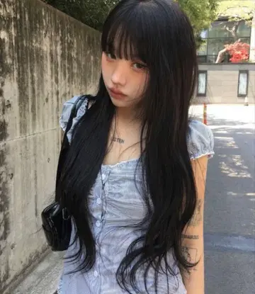 anyonemore 퍼프 프렌치 슬리브 블루 스트라이프 셔링 블라우스