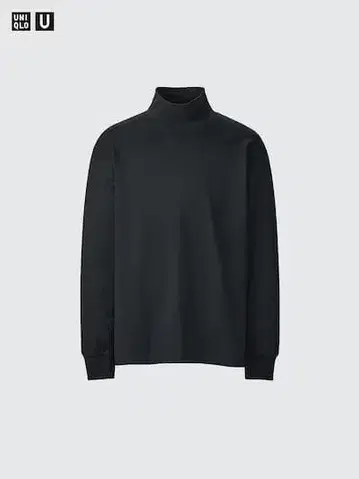 유니클로 U 브러쉬드 모크넥 T셔츠 XL 블랙