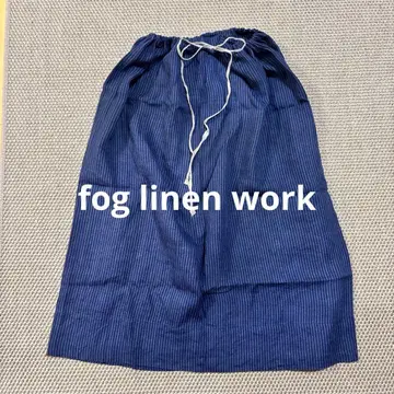 fog linen work 포그린워크 린넨 랩 스커트 네이비