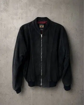 DeLuxe 스웨이드 가죽 봄버 자켓 블랙 LL