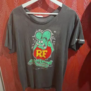 90s 빈티지 랫 핑크 티셔츠 Ed Roth