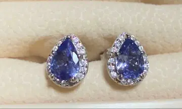 페어 쉐이프 탄자나이트 귀걸이 Silver925