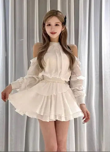 Darich 볼륨 쉬폰 미니 원피스 FL