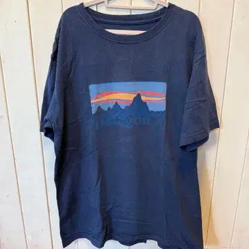 patagonia 파타고니아 T셔츠 M 피츠로이 로고 네이비
