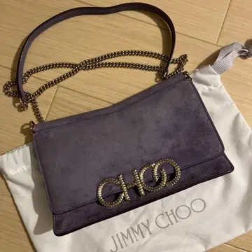 JIMMY CHOO 스웨이드 체인 숄더백