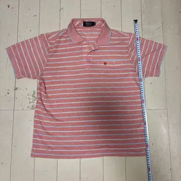 POLO 피케 셔츠 M 핑크 보더 스케이터