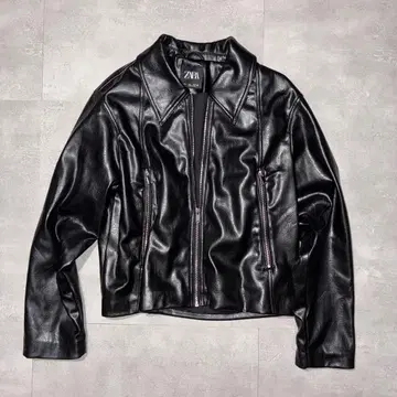 [ 새상품급 ] ZARA 인조 가죽 라이더 자켓 블랙 S 사이즈 상당