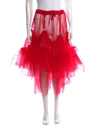 noir kei ninomiya 25ss red tulle skirt