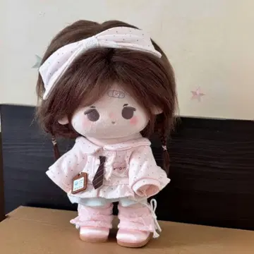 봉제 인형용 옷 갈아입기 의류 핑크 도트 무늬 세일러풍 20cm