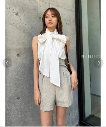 SNIDEL 보타이 아메스리 블라우스 화이트 FREE