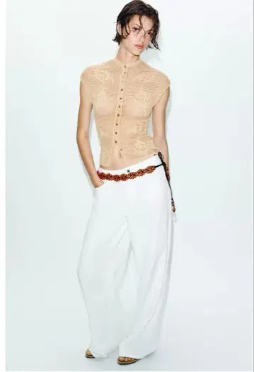 포인트 니트 가디건 zara