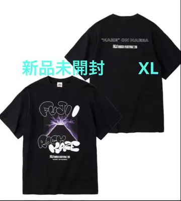 후지이 카제 x 후지록 티셔츠 블랙 XL 사이즈