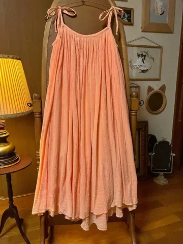 70s 유럽 구제 의류 프랑스 앤티크 vintage 핑크 원피스 리본