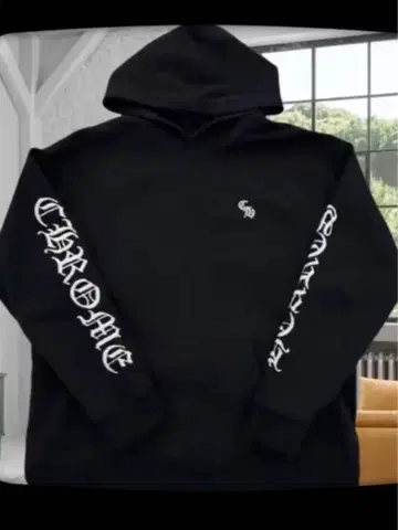 블랙 후드 부착 나일론 후드티 3XL 크롬