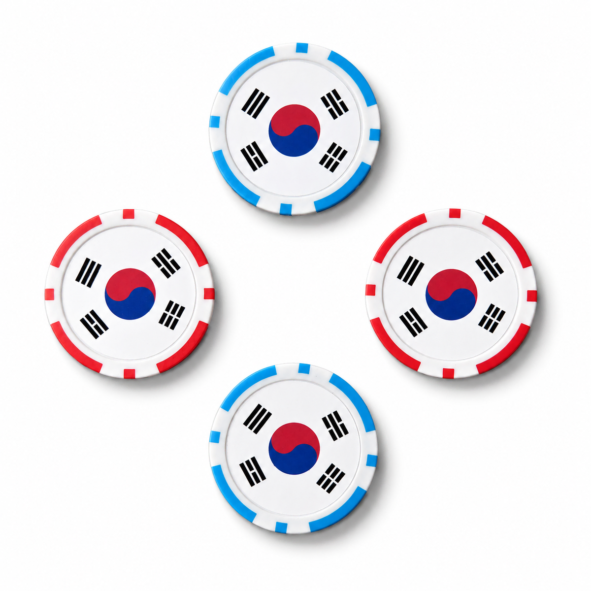 태극기 칩마커 볼마커 4개 1세트 라운딩 필드용품 골프 악세사리 개별포장