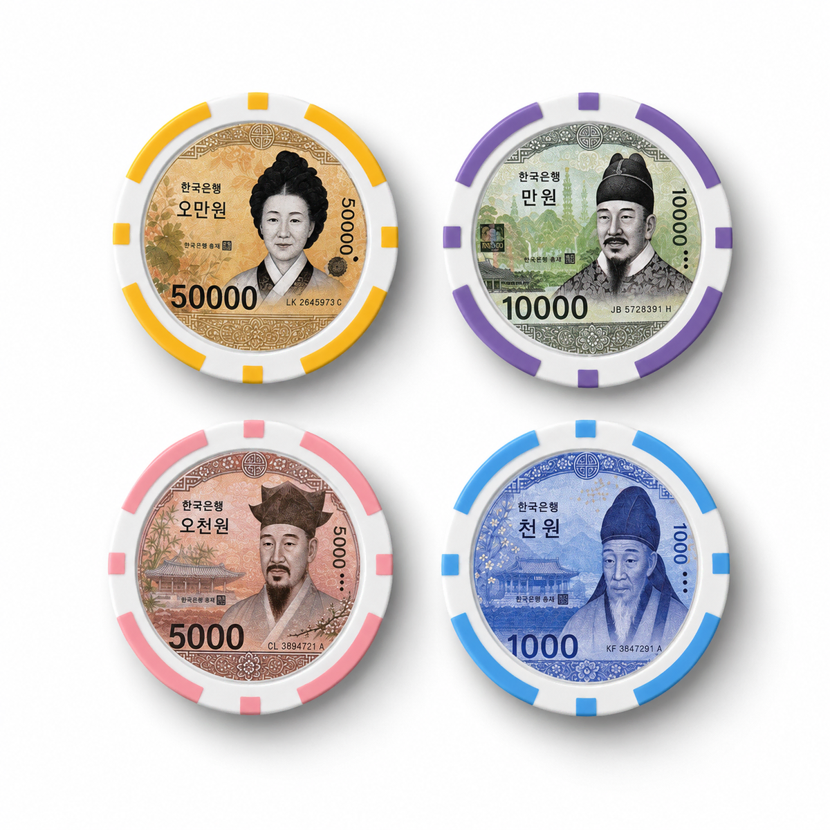 한국화폐 칩마커 볼마커 4종선택 라운딩 필드용품 골프 악세사리 개별포장