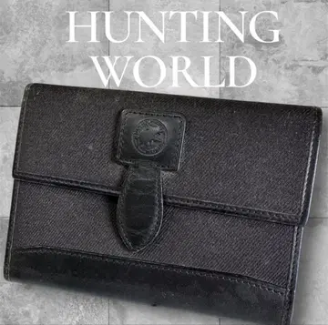 HUNTING WORLD 헌팅월드 접이식 지갑 가죽 블랙