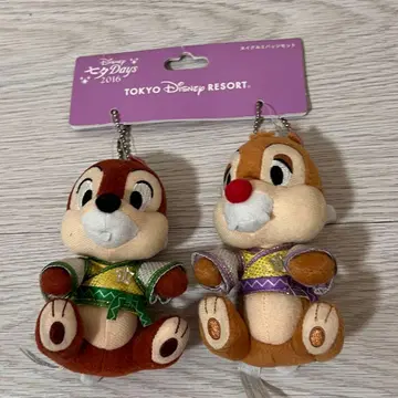 도쿄 디즈니 리조트 칠석 칩&데일 인형 배지 페어 미사용 새상품