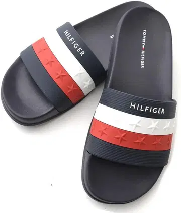 TOMMY HILFIGER 샤워 샌들 스타 패턴 네이비