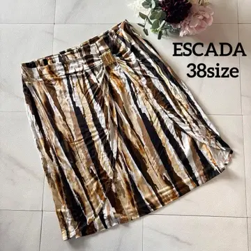 NO.2-169 ESCADA 올 패턴 랩 스커트 무릎 기장 38