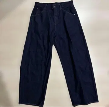 UNIQLO 배기 배럴 레그 진 23인치 네이비