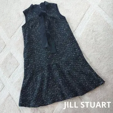 [새상품급] JILL STUART 트위드 보타이 슬리브리스 원피스 질