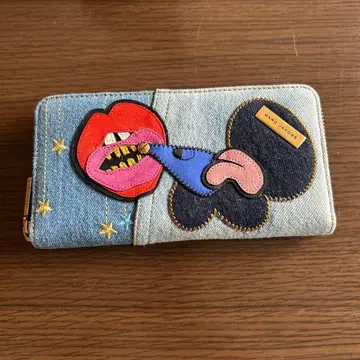 MARC JACOBS 데님 장지갑 라운드 지퍼