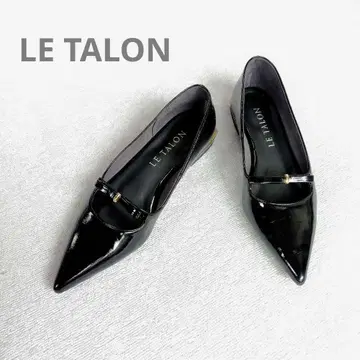 LE TALON 포인티드 스트랩 리본 플랫 24 블랙 일본제