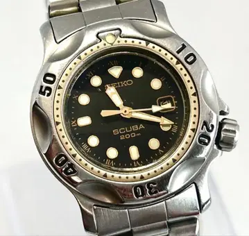 [ 새상품 배터리 ] SEIKO 다이버 워치 골드 로만 실버 시계