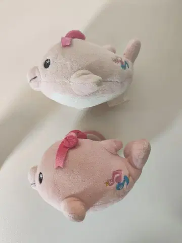 산엑스 씨 파라다이스 돌고래 봉제 인형 2개 세트 중고품