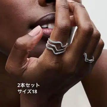 PANDORA 반지 2개 세트 빅 사이즈