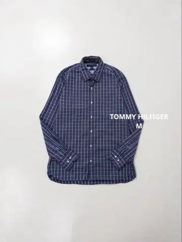 TOMMY HILFIGER 체크 무늬 코튼 긴팔 셔츠 빈티지 구제 의류