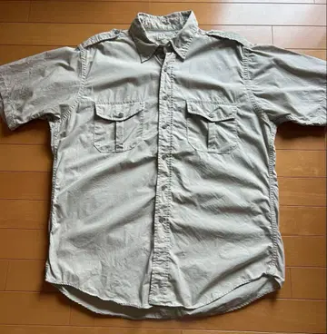 80s USA제 L.L.Bean 반팔 셔츠 사파리 셔츠 베이지