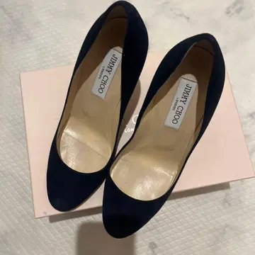 JIMMY CHOO 스웨이드 펌프스 네이비 37.5