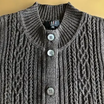 DAKS LONDON 니트 베스트 케이블 짜임 브라운 사이즈 40