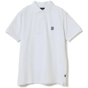 BEAMS B 로고 피케 셔츠 화이트 박스 포함