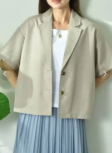 린넨 느낌 합성섬유 반팔 여름 테일러드 자켓 인터플래닛
