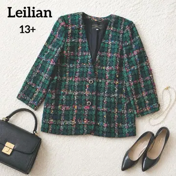 Leilian DORMEUIL 노카라 트위드 자켓 빅 사이즈