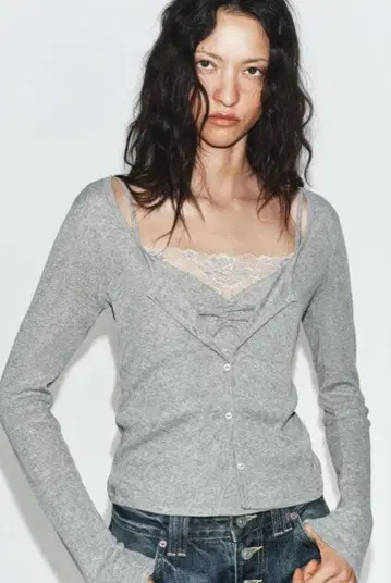 ZARA 레이스 탑 대비 자켓