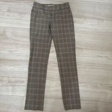 ZARA BASIC 체크 무늬 슬랙스 브라운 계열 EUR34