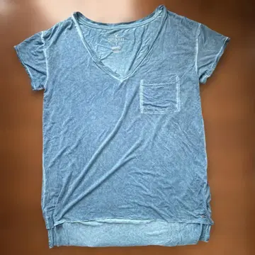 American Eagle V넥 반팔 T셔츠 블루 S