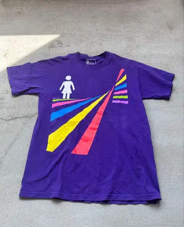90s 00s Girl Skateboards T셔츠 페이드 bitch