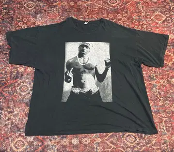 [초레어 3XL] 90s 2PAC 랩T 페이드 티셔츠 흑먹색